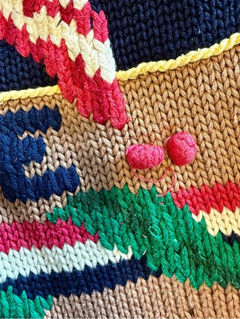 Vintage Traditional Trading Co Election Vote Themed Hand Knit Cardigan Size M - Picture 8 of 8